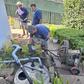 KCB Plumbing crew completing a dual pump replacement in Laguna Beach