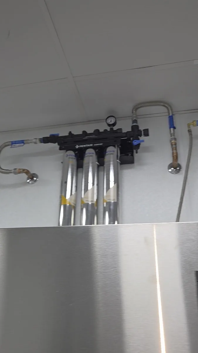 Finished beverage equipment water and filtration connections installed by KCB Plumbing in Santa Ana